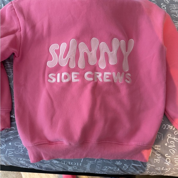Pink sunny side crews Hoodie with embroidered Logo - Picture 2 of 2